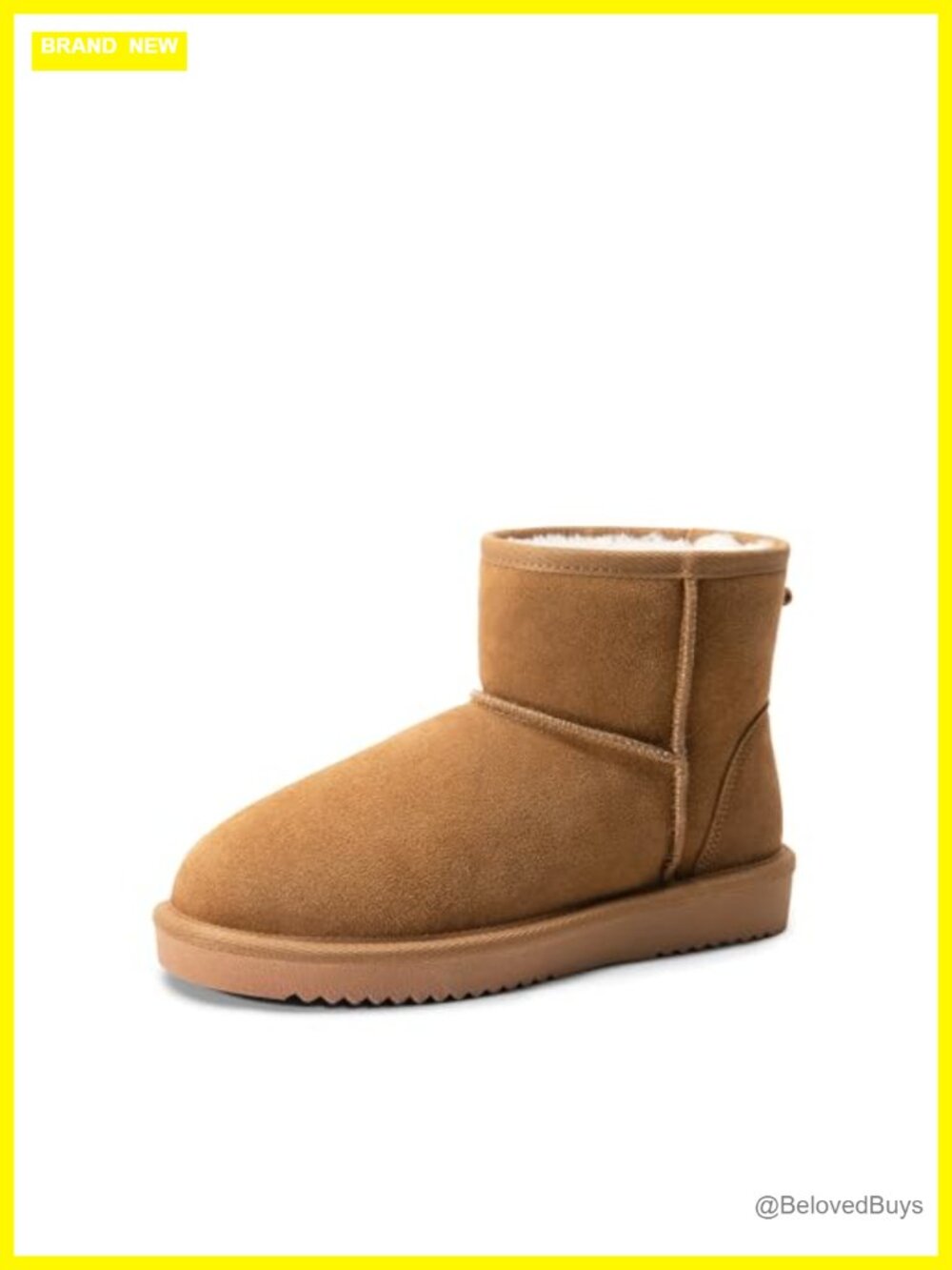 Genuine Suede Faux Fur Lining Snow Boots Memory Foam Insole Slip On Ankle Boots